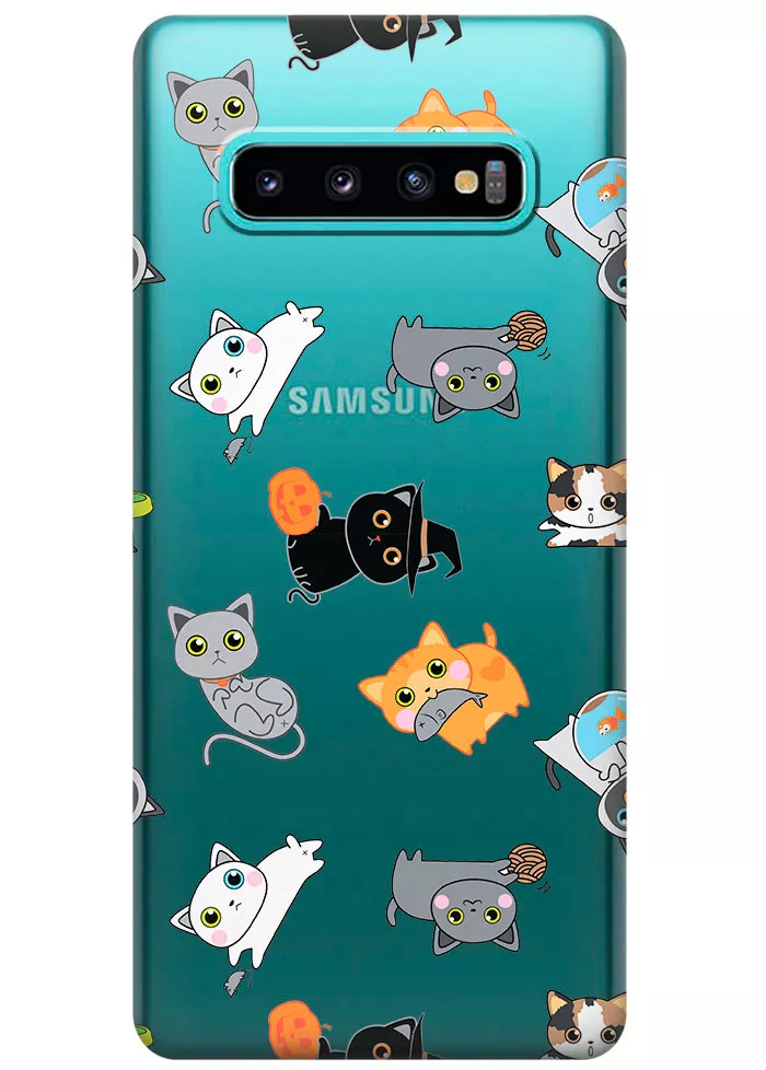 Чехол для Galaxy S10+ - Котятки