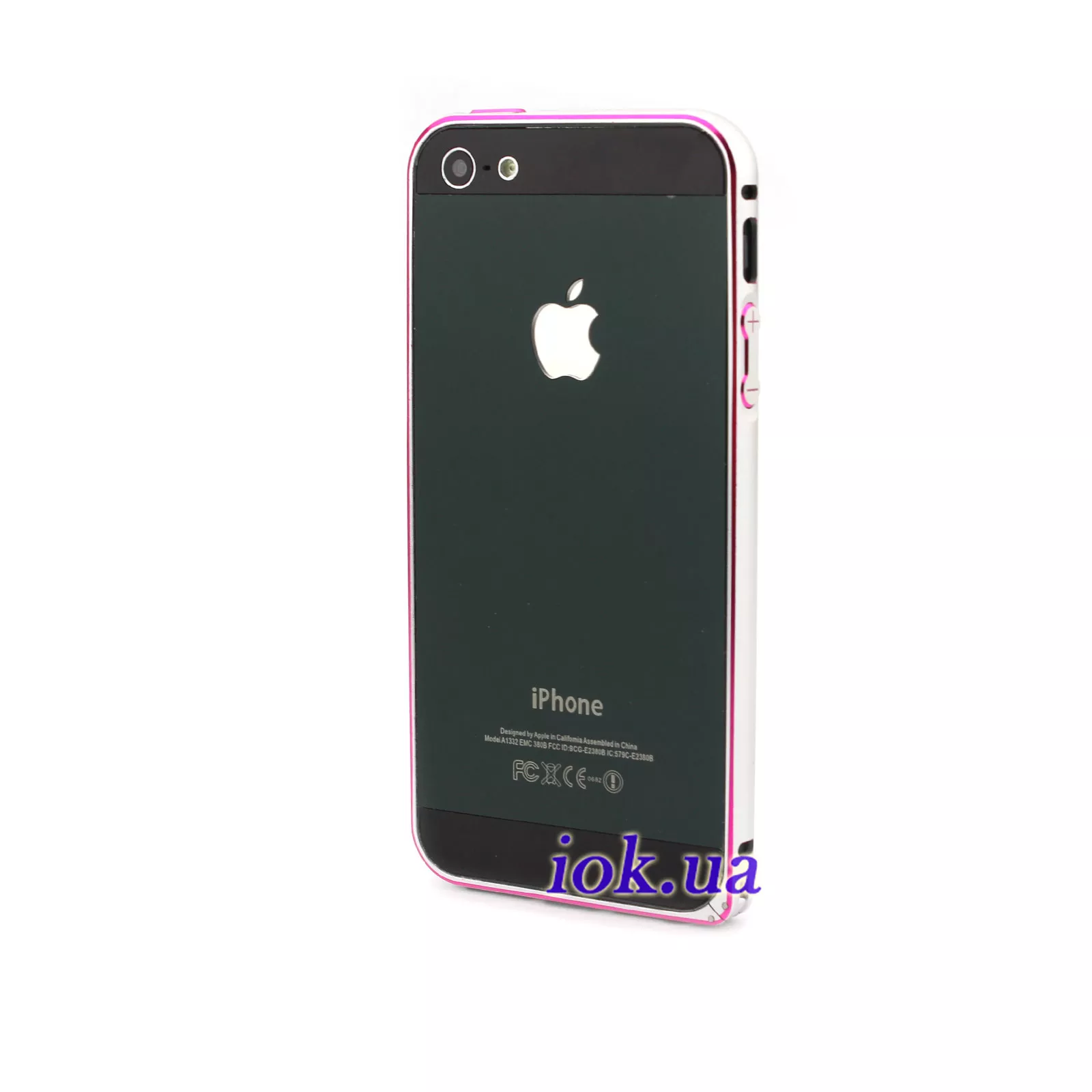 Ультра-тонкий бампер для iPhone 5/5S, серебряный с розовым