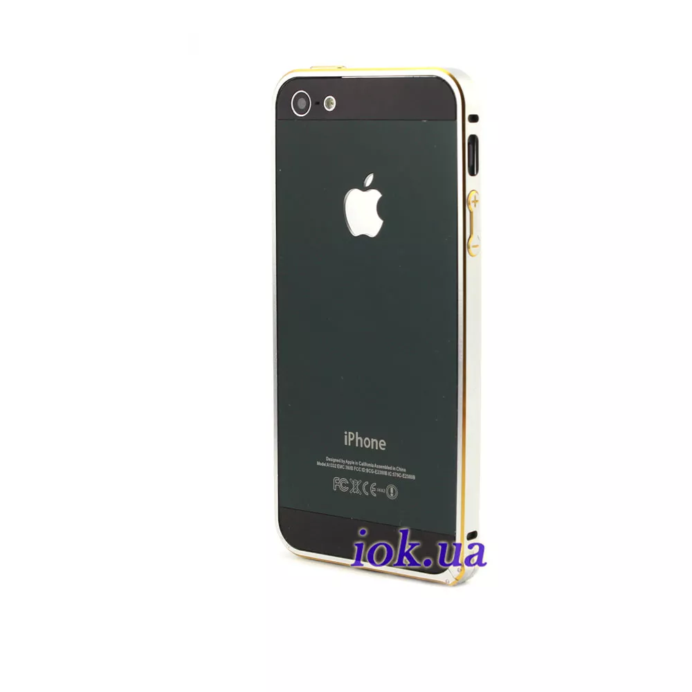 Ультра-тонкий бампер для iPhone 5/5S, серебро с золотом