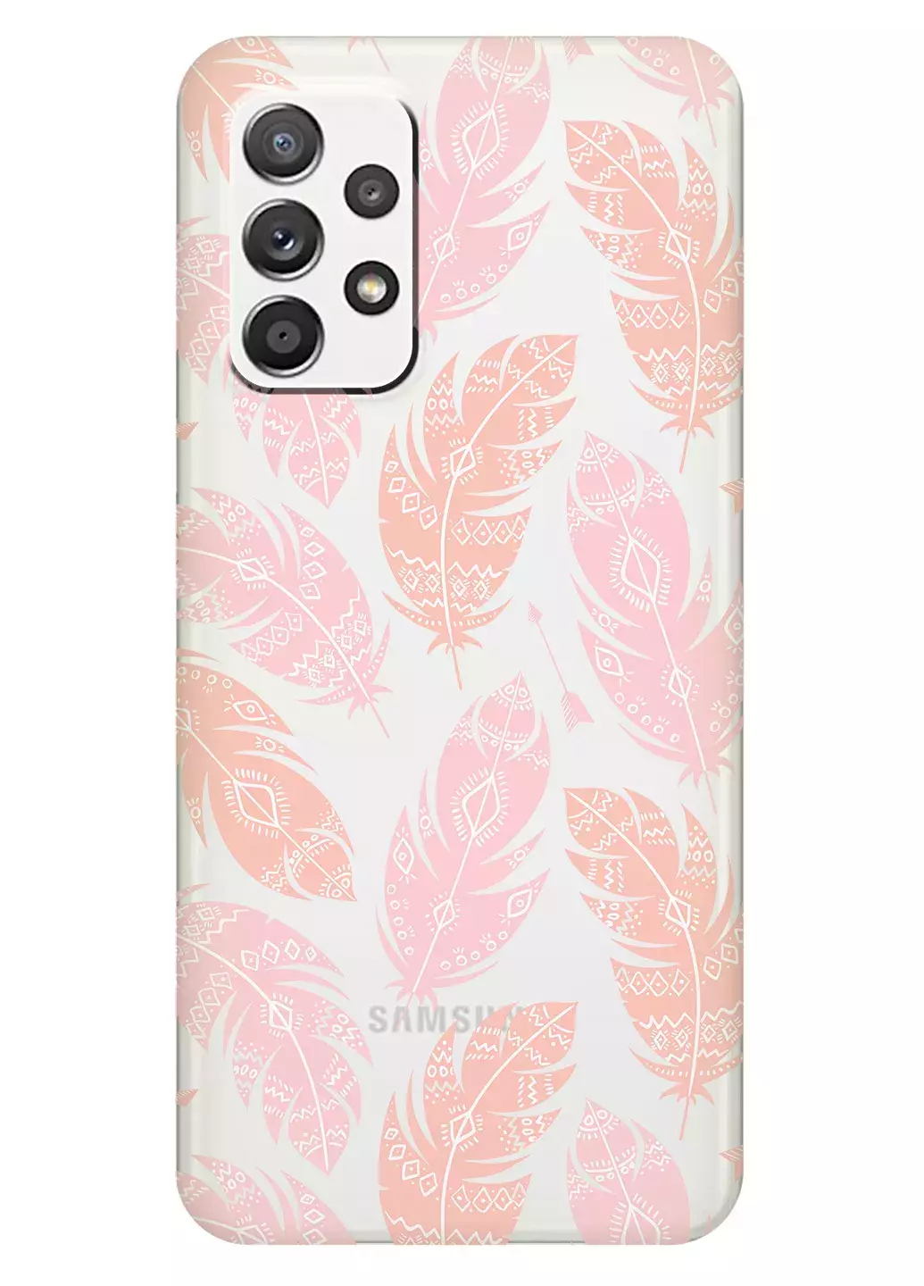Чехол для Galaxy A52 - Розовые перья