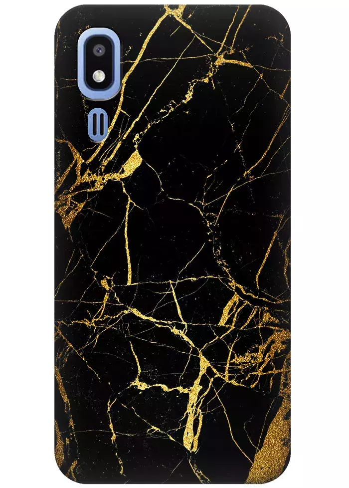 Чехол для Galaxy A2 Core - Золотой мрамор