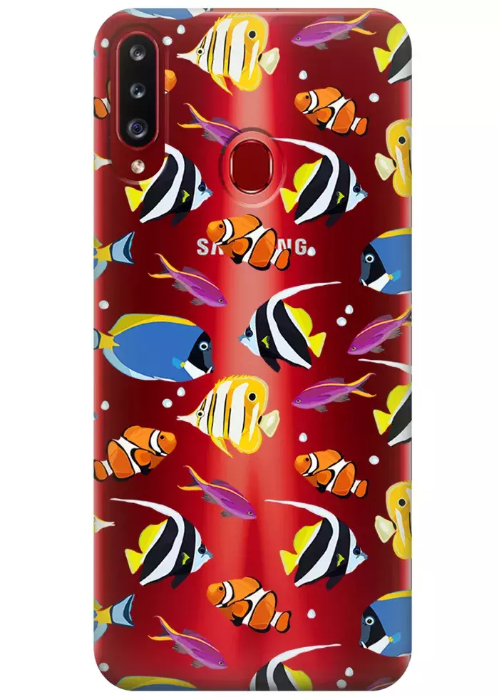 Чехол для Galaxy A20s - Bright fish