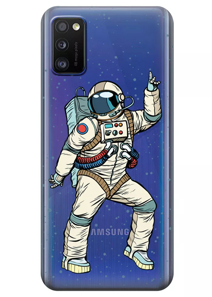 Прозрачный чехол для Galaxy A41 - Веселый космонавт