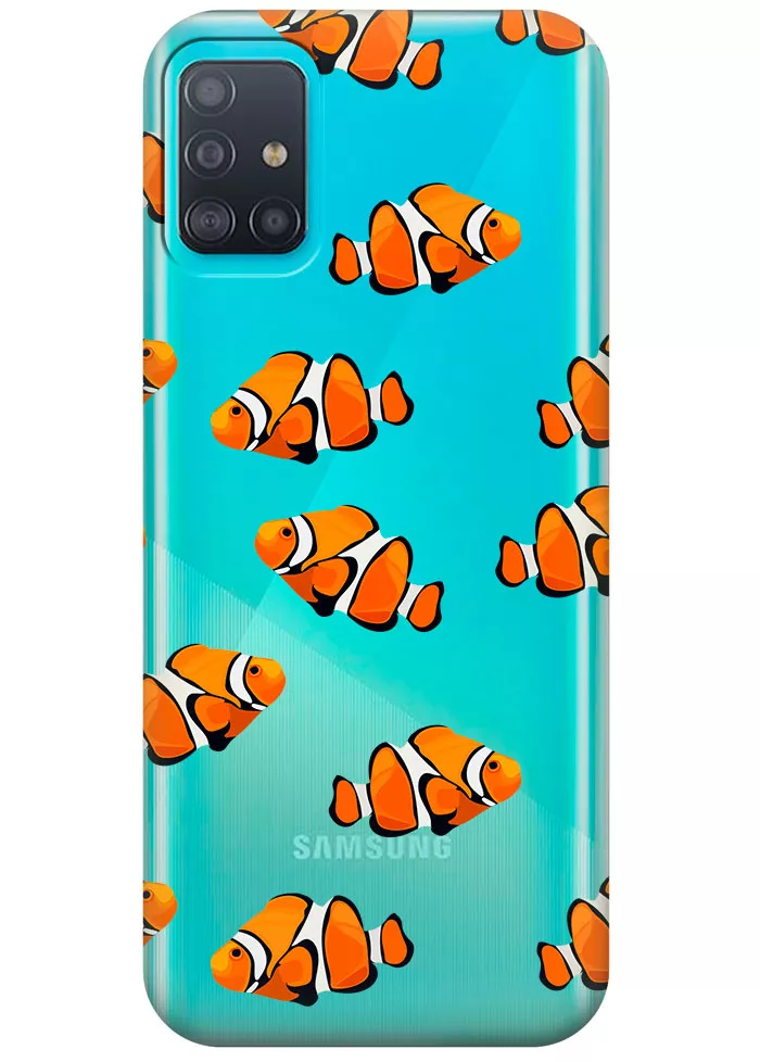 Прозрачный чехол для Galaxy A51 - Рыбки