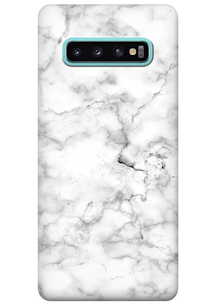 Чехол для Galaxy S10+ - Белый мрамор