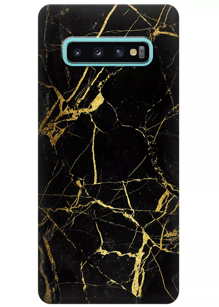 Чехол для Galaxy S10+ - Золотой мрамор
