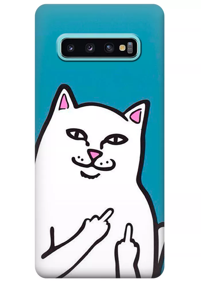 Чехол для Galaxy S10 - Кот с факами