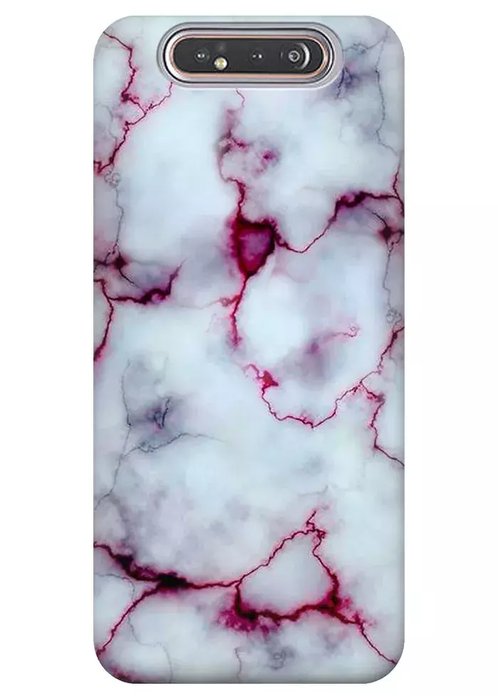 Чехол для Galaxy A80 - Розовый мрамор