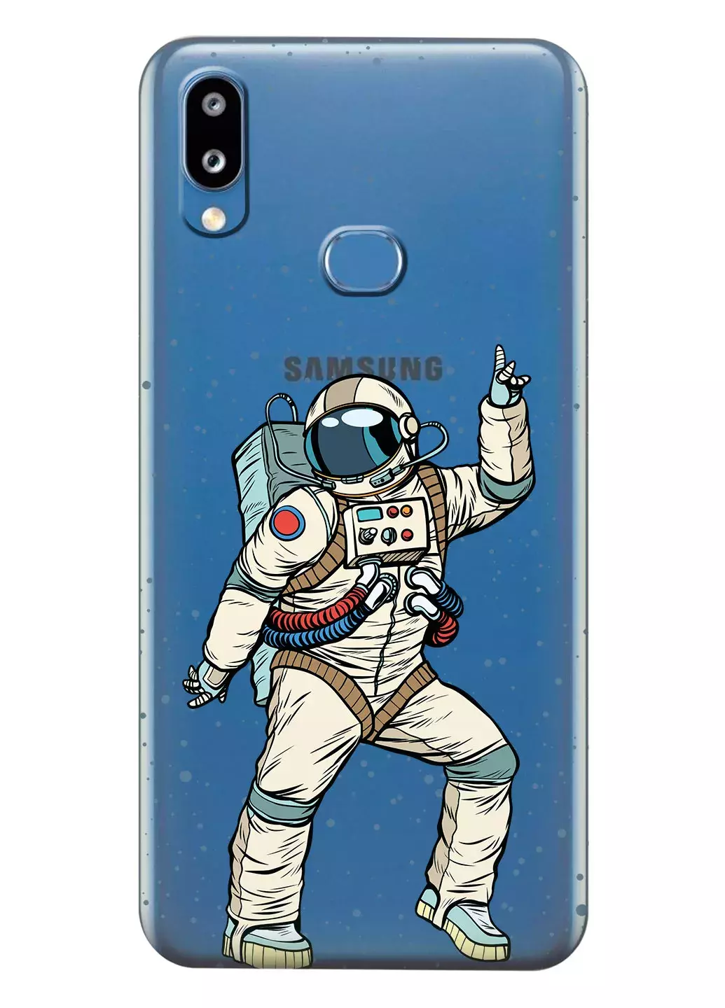 Прозрачный чехол для Galaxy M01s - Веселый космонавт