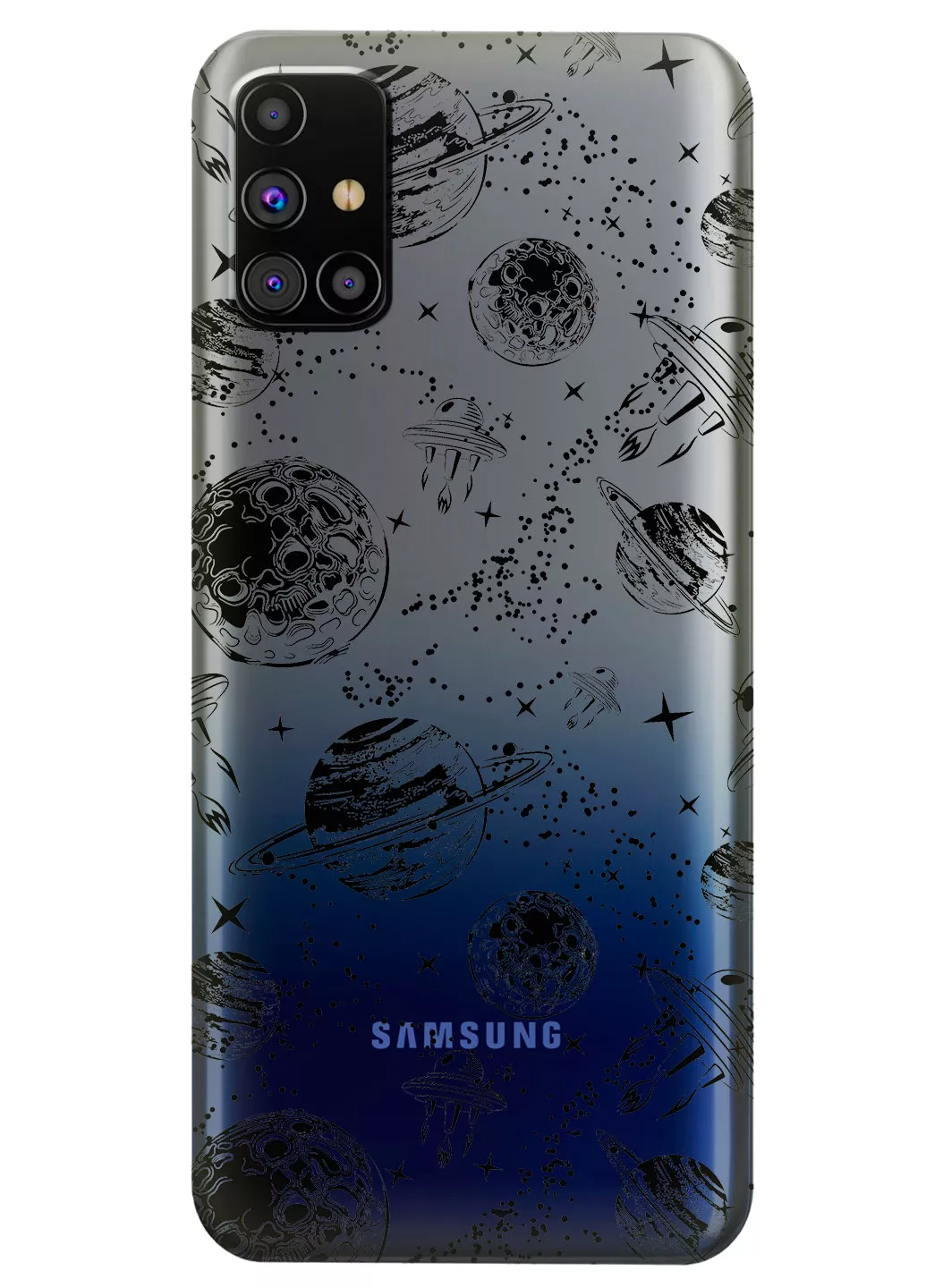 Прозрачный чехол для Galaxy M31s - Планеты