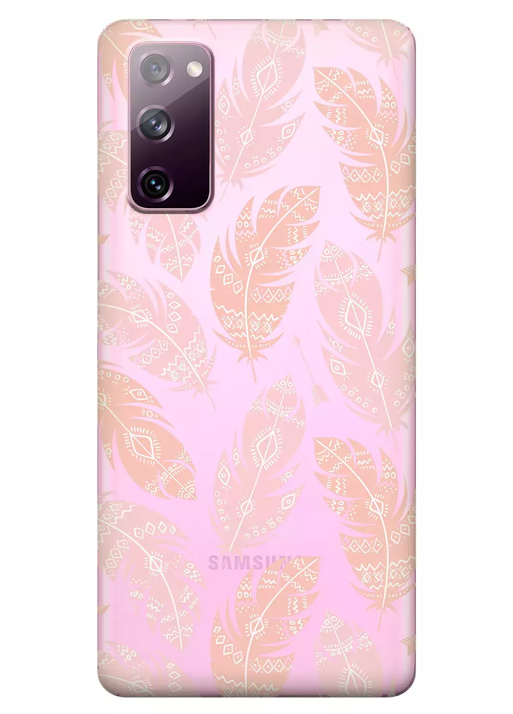 Чехол для Galaxy S20 FE - Розовые перья