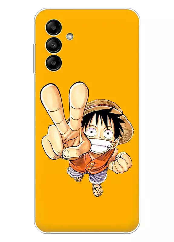Samsung Galaxy A04s чехол - Ван-Пис One Piece радостное приветствие Луффи 