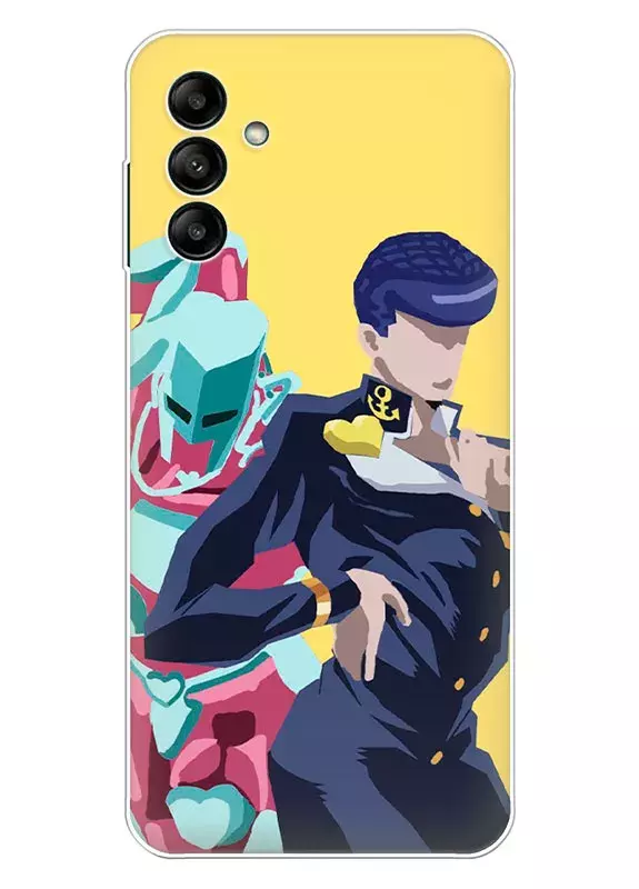 Samsung Galaxy A04s чехол - JoJo’s Bizarre Adventure Джоске Хигашиката и стенд Crazy Diamond вектор-арт 