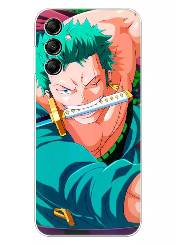 Samsung Galaxy A34 5G чехол - Ван-Пис One Piece Ророноа Зоро в атаке крупным планом