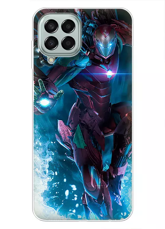 Бампер для Samsung Galaxy M53 5G - Железный человек, Iron Man и потресканный лед вокруг взлетевшего Тони Старка