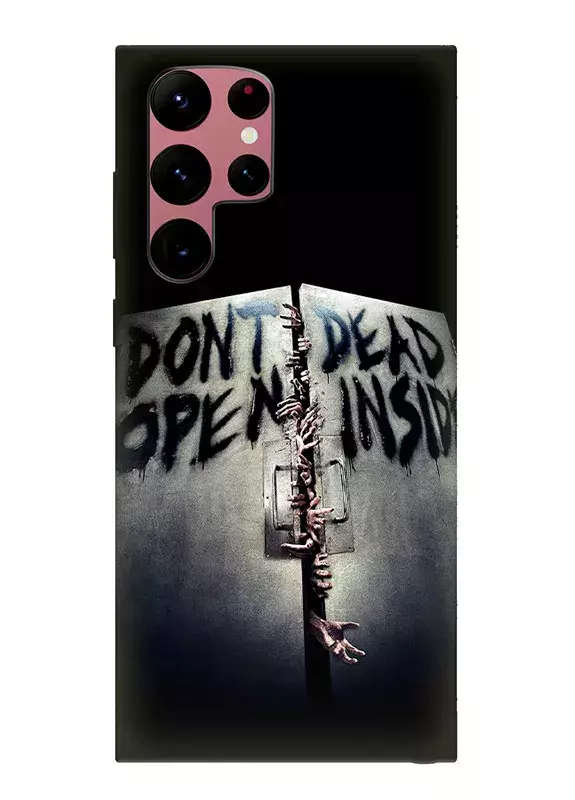 Чехол-накладка для Гелекси С22 Ультра из силикона - Ходячие мертвецы The Walking Dead Dont Dead Open Inside зомби прорываются в здание черный чехол