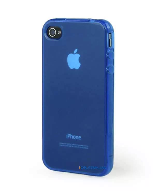 iPhone 4/4S, прозрачный силиконовый чехол Griffin, синий