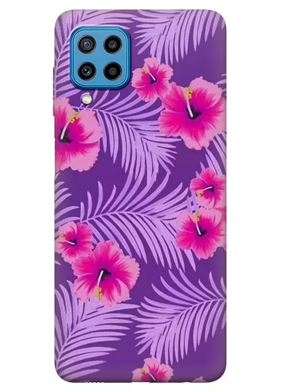 Samsung Galaxy M22 силиконовый чехол с картинкой - Тропические цветочки