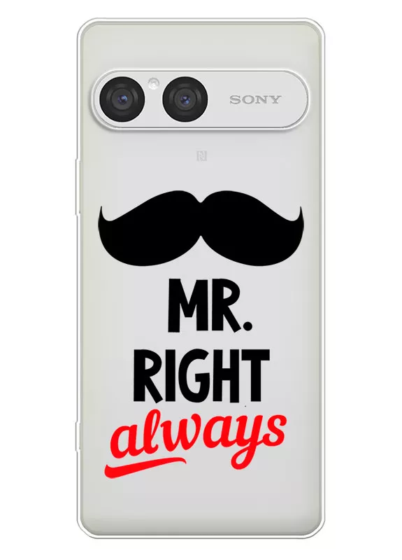 Чехол для Sony Xperia 10 VII с прозрачным рисунком из силикона - Mr Right