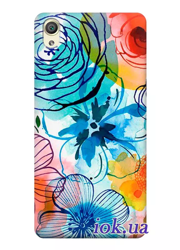 Sony Xperia X силиконовый чехол с картинкой - Арт цветы