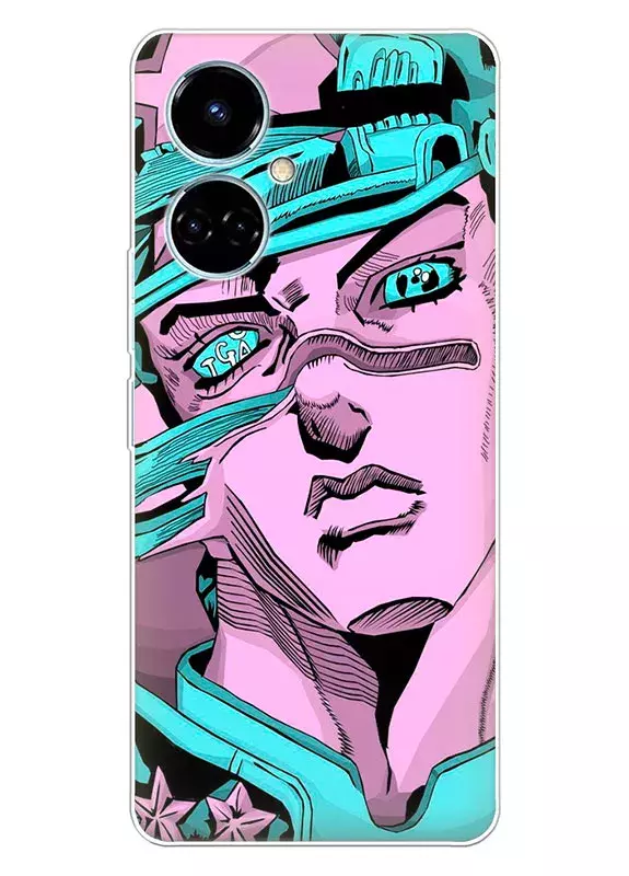 Чехол для Tecno Camon 19 - JoJo’s Bizarre Adventure киберпанковский Джотаро Куджо рисованный арт