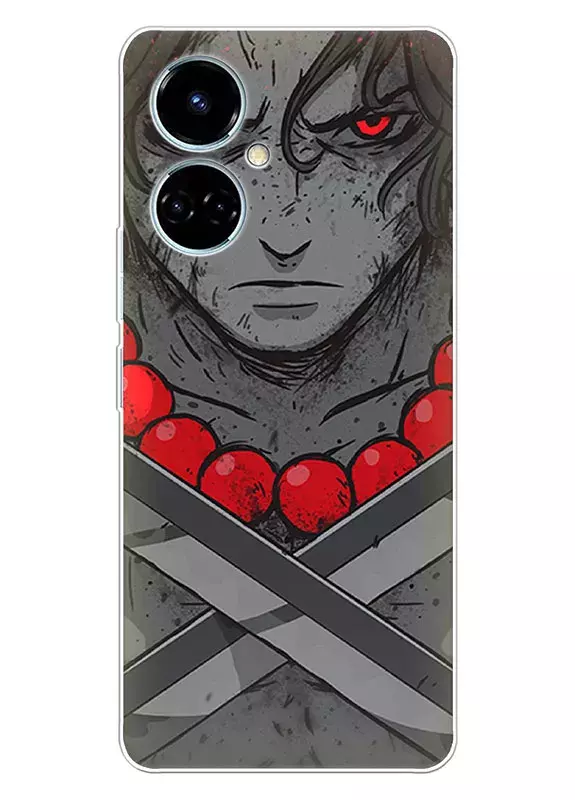 Tecno Camon 19 Pro чехол - Ван-Пис One Piece Портгас с мечами и бусами 