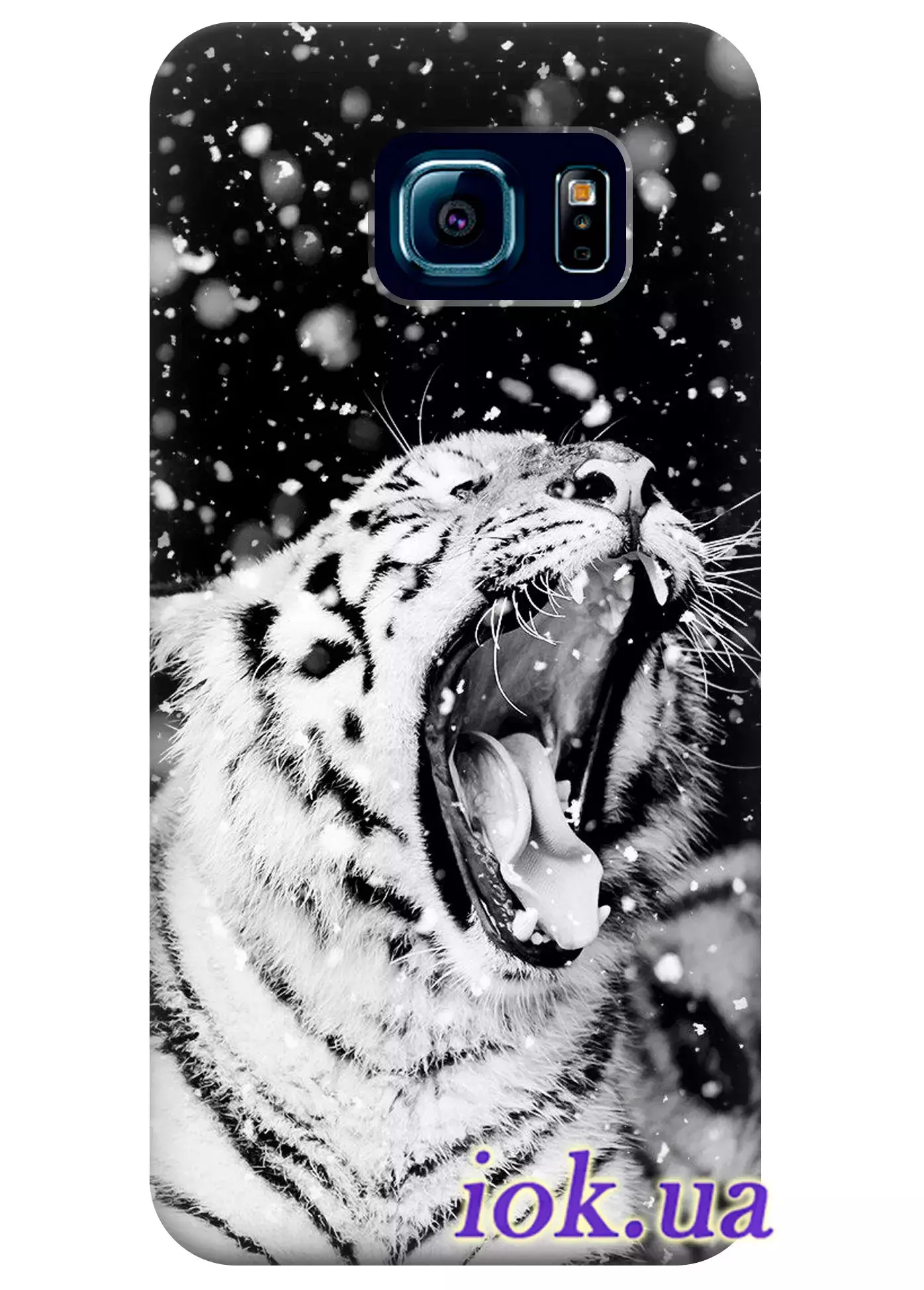 Чехол для Galaxy S6 Edge - Тигр под снегом