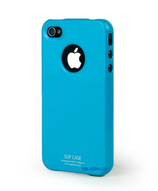 Синий глянцевый чехол SGP для iPhone 4/4S