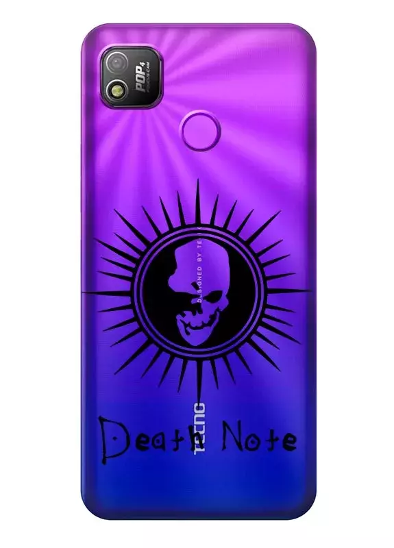 Tecno Pop 4 (BC2) чехол силиконовый - Death Note лого с черепом