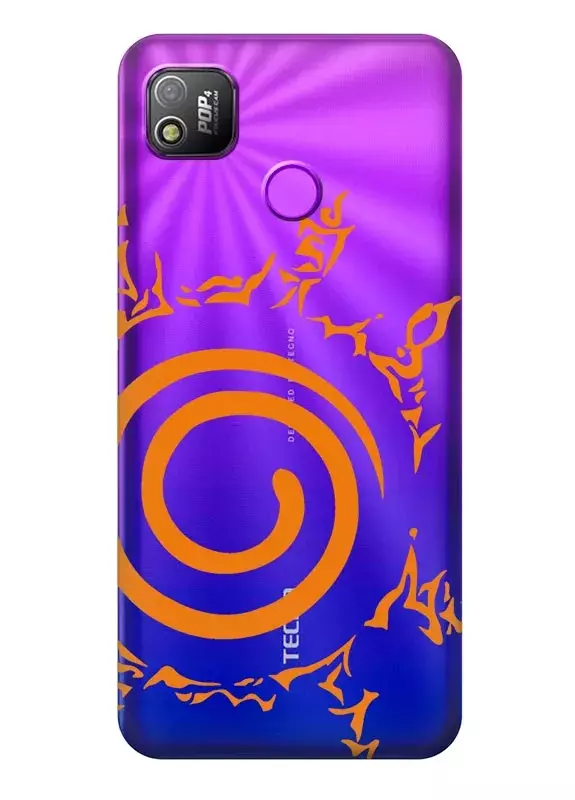 Чехол для Tecno Pop 4 (BC2) из прозрачного силикона - Naruto Шаринган все виды