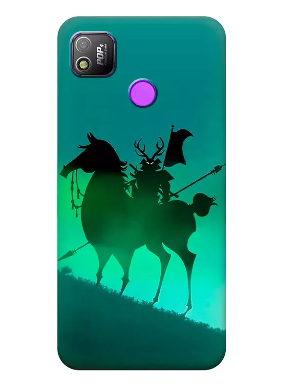 Техно Поп 4 чехол с персонжем мультика Samurai Jack Самурай Джек - Омен на коне в зеленом тумане