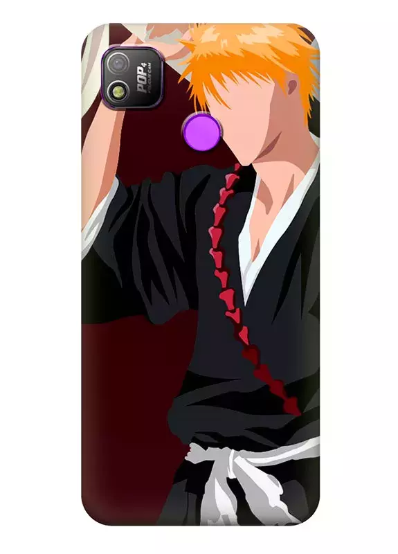 Tecno Pop 4 LTE чехол - Блич Bleach Ичиго Куросаки вектор-арт