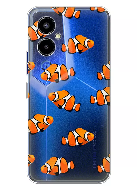Tecno Pova 4 Pro силиконовый чехол с рыбками