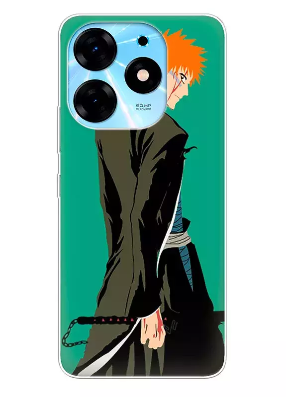 Tecno Spark 10 чехол с манга Блич Bleach Ичиго Куросаки вектор-арт