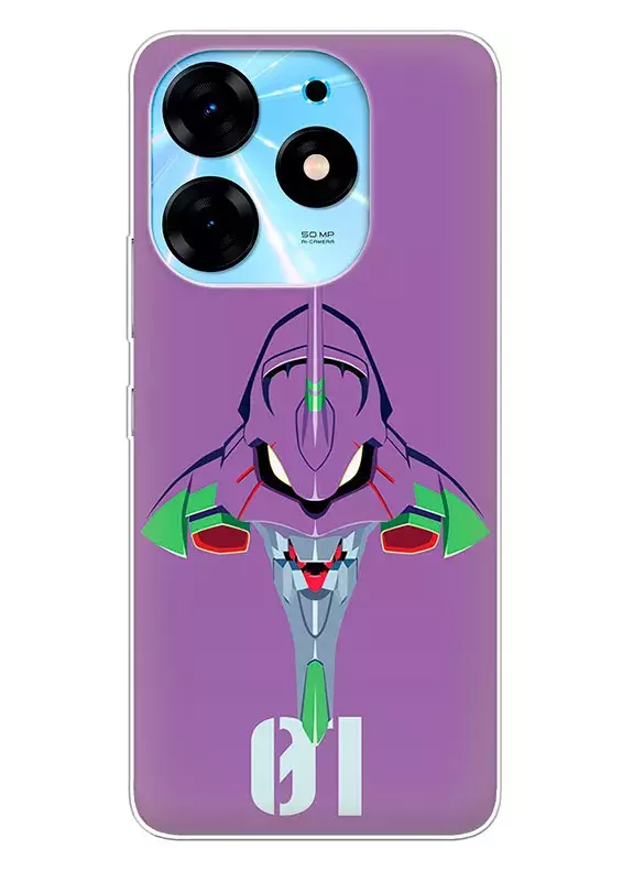 Чехол для Tecno Spark 10 с печатью логотипа Евангелион Evangelion Unit-01