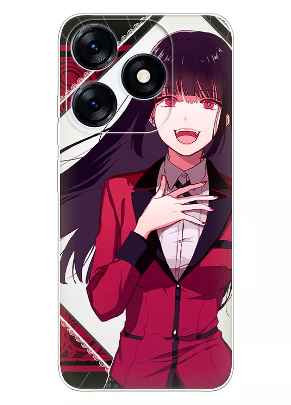 Tecno Spark 10C чехол - Безумный азарт Маньяк азартных игр Какэгуруи Kakegurui Compulsive Gambler Юмэко Джабами смеется