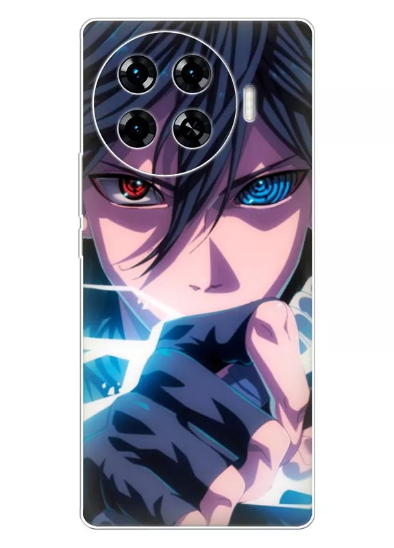Tecno Spark 20 Pro Plus чехол с аниме Сила Саске Учиха силиконовый