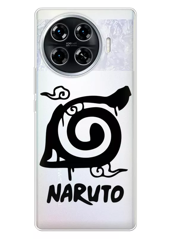 Чехол для Tecno Spark 20 Pro Plus из прозрачного силикона - Naruto Just Do It Logo
