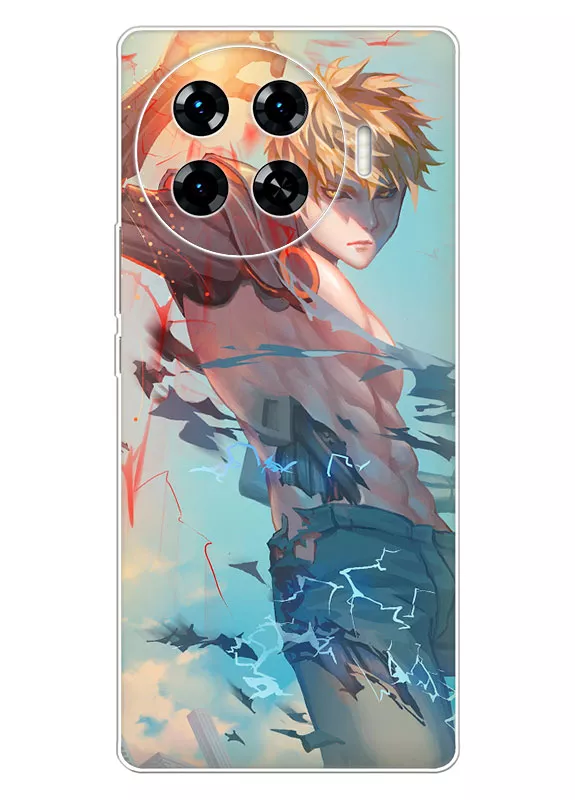 Tecno Spark 20 Pro Plus чехол - Ванпанчмен Человек одного удара One Punch-Man Wanpanman электрический разряд Геноса