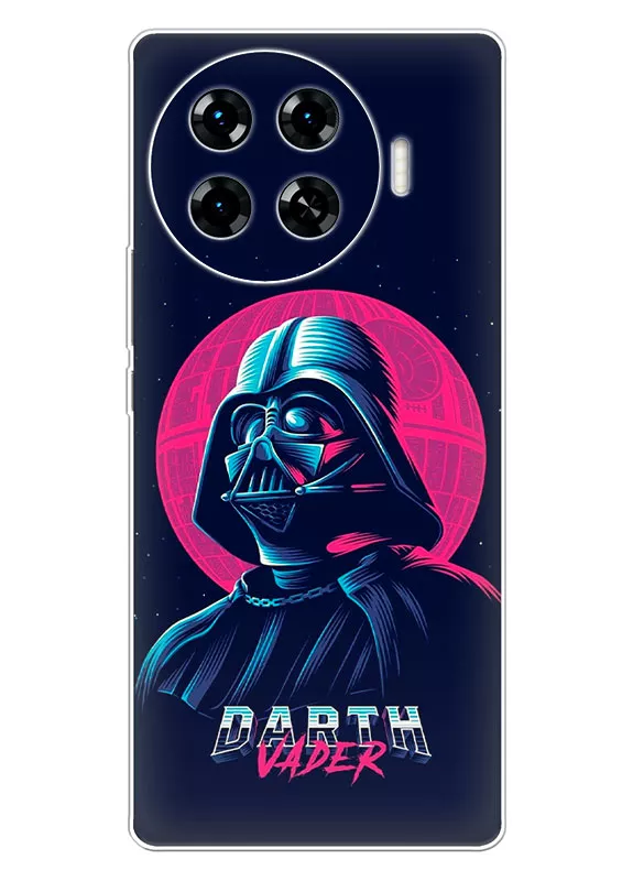Техно Спарк 20 Про Плюс чехол - Дарт Вейдер Darth Vader логотип в ретро стиле киберпанка