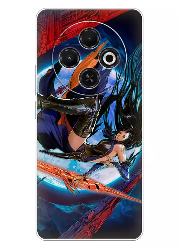 Чехол для Tecno Spark 30C - Кастлвания Castlevania прыжок девушки-воина в атаке
