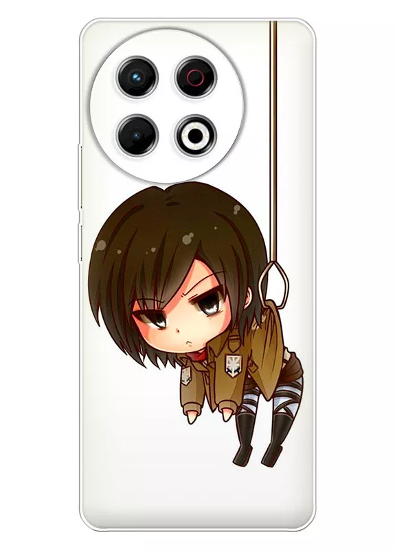 Tecno Spark 30 Pro чехол - Атака на титанов Attack on Titan Микаса Аккерман в виде призовой игрушки