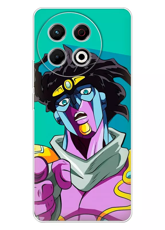 Tecno Spark 30 Pro чехол - Удивленный стенд Дио Брандо Star Platinum крупным планом | Невероятные приключения ДжоДжо JoJo’s Bizarre Adventure