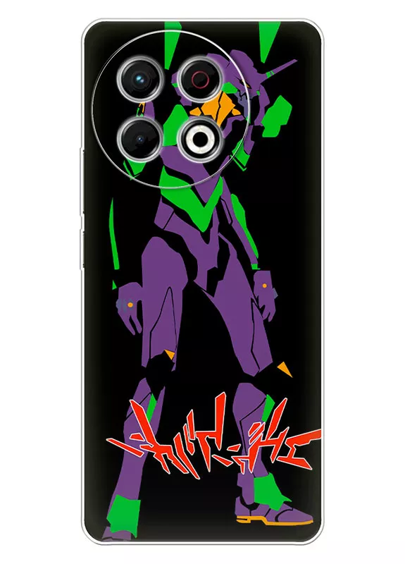 Чехол для Tecno Spark 30 Pro - Евангелион Evangelion Rebuild Unit-01 фиолетовый