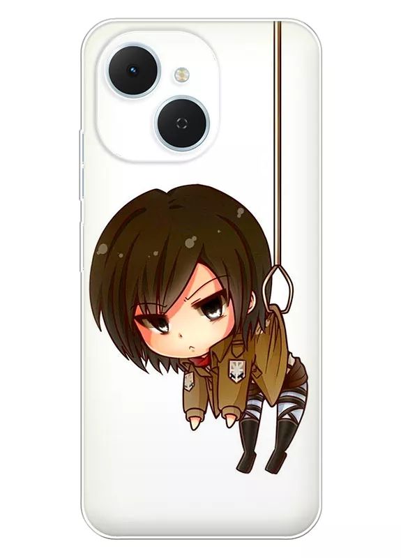Tecno Spark 40C чехол - Атака на титанов Attack on Titan Микаса Аккерман в виде призовой игрушки