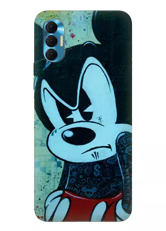 Tecno Spark 8P чехол из силикона - Микки Маус сердитый крупным-планом, Mickey Mouse