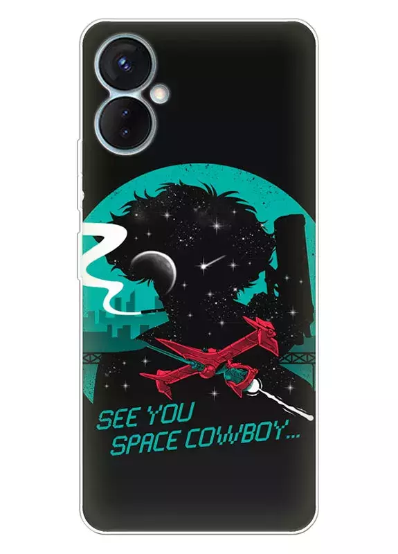 Бампер для Tecno Spark 9 Pro - See You Space Cowboy Logo Спайк Шпигель, Ковбой Бибоп