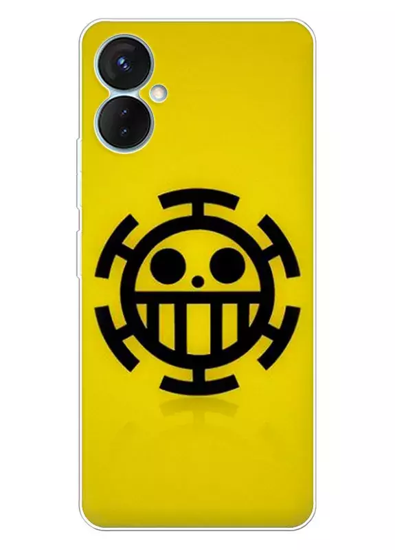 Tecno Spark 9 Pro чехол с аниме Ван-Пис One Piece черный логотип черепа вектор-арт 