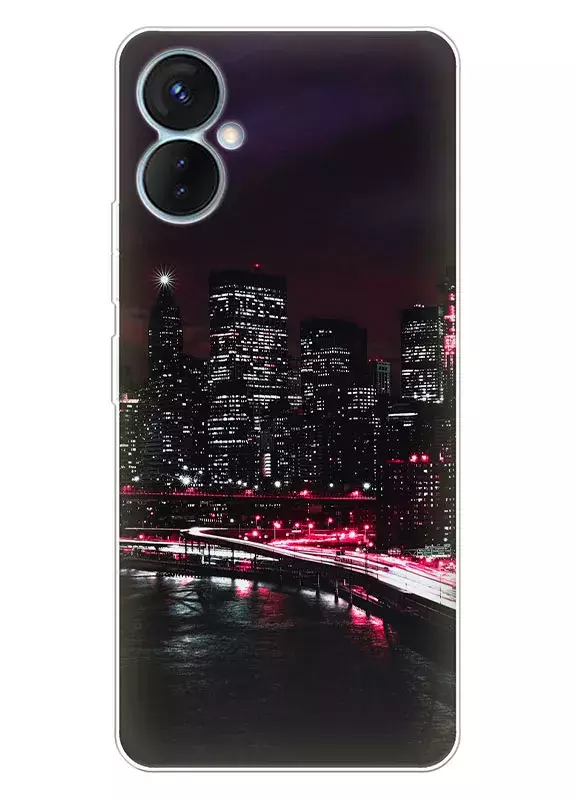 Tecno Spark 9 Pro силиконовый чехол с картинкой - Небоскребы