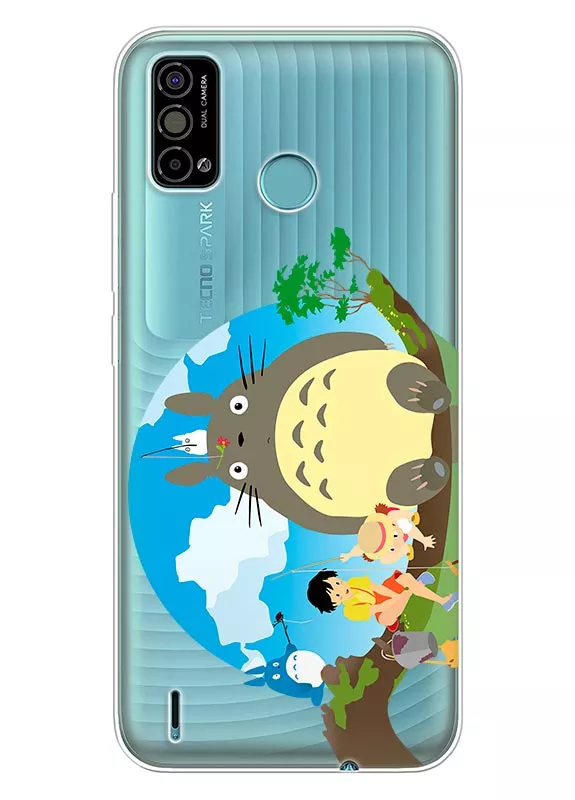 Tecno Spark Go 2021 чехол Мой сосед Тоторо из прозрачного силикона